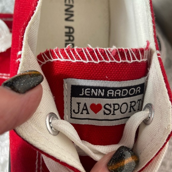 Jenn Ardor~JA Sports~Casual~Red~Canvas~Lace-Up~Low Top~Walking~Sneaker~Size 10 - Picture 2 of 14